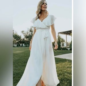 Baltic Born White Katya Ruffle Maxi Dress